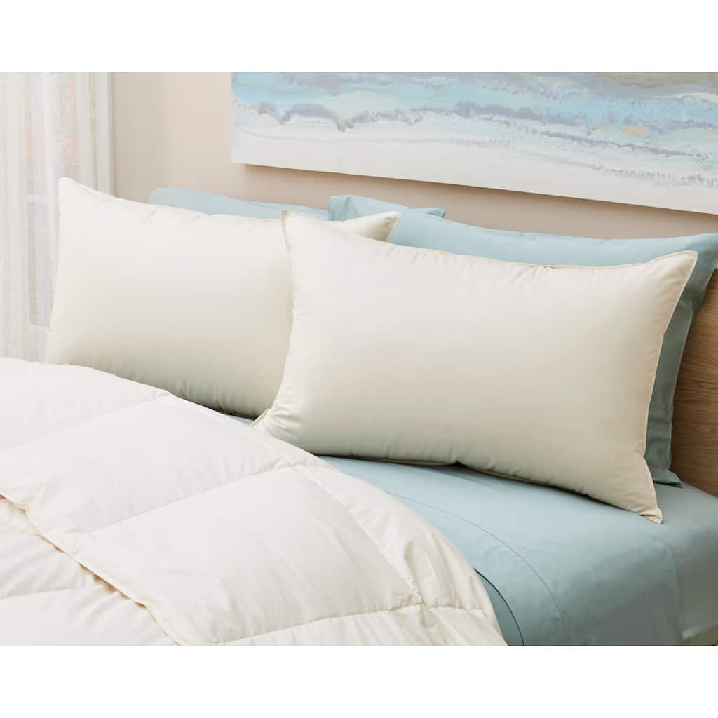 Luxury Lanadown Pillow – 70% White Down, 30% Wool – 300TC Organic Cotton Shell