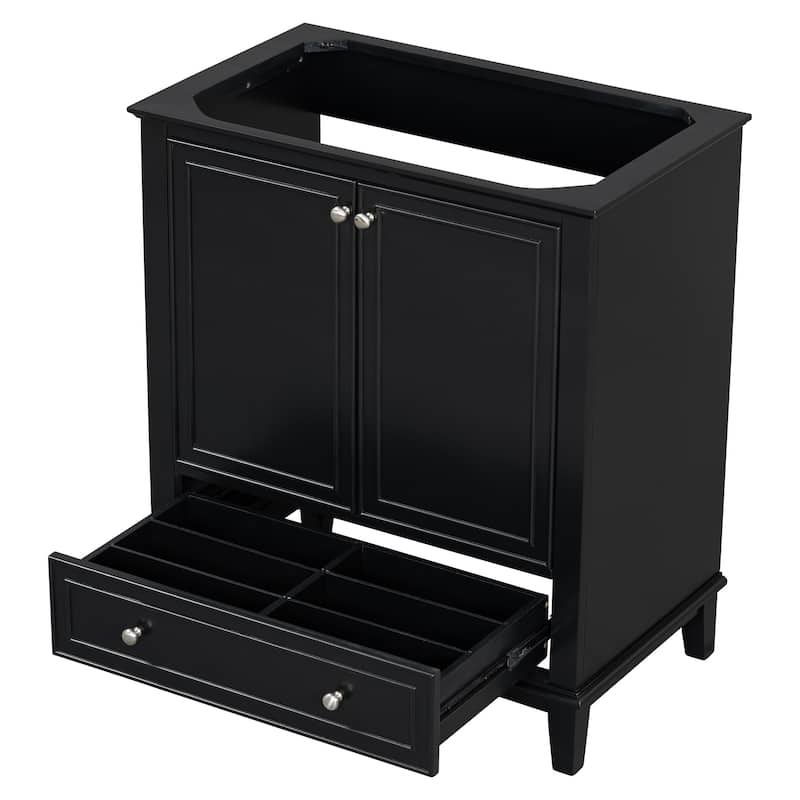 GDFStudio - Avalon 30-Inch Bathroom Vanity Base Cabinet, Multi-functional Cabinet, Solid Wood & MDF Board, Painted Finish