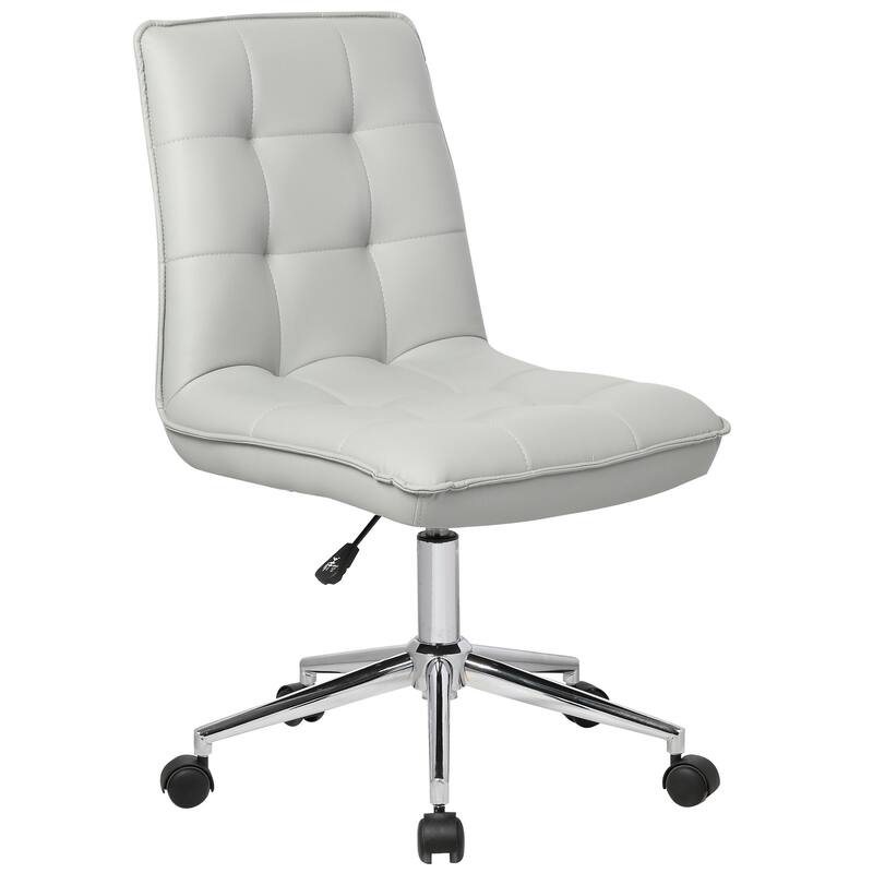 Porthos Home Leona Adjustable Steel and Faux Leather Office Chair - Grey