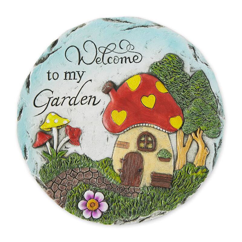 Sunflower Dot Flip Flop Stepping Stone - Welcome