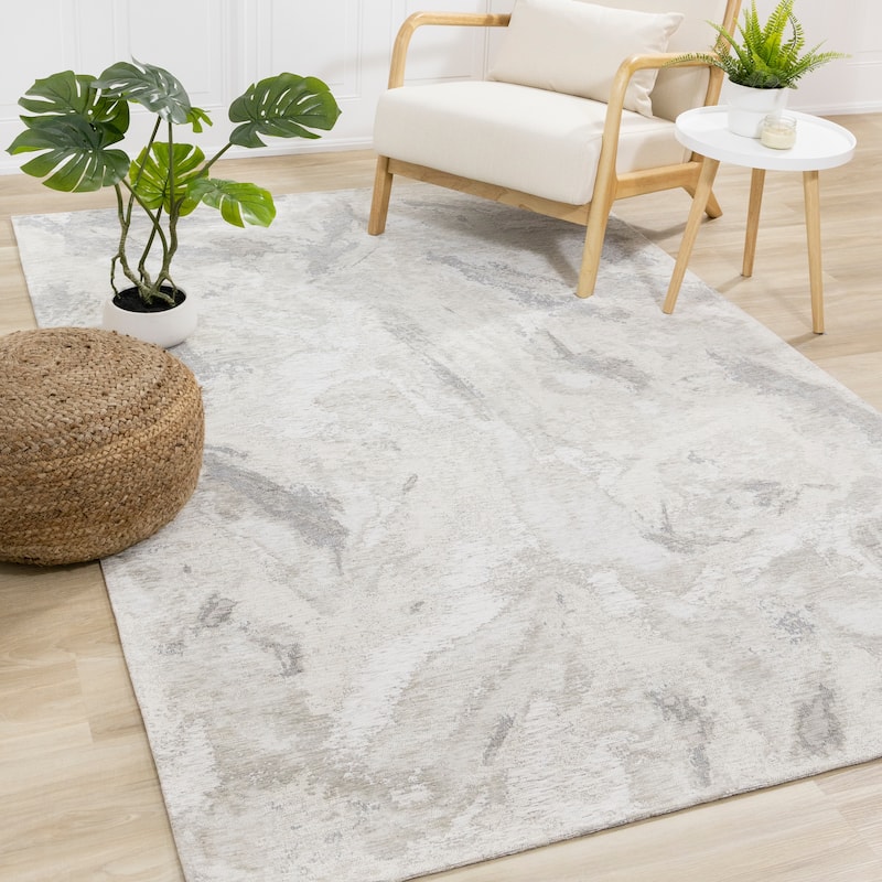 Kylie Collection - Grey/Cream Granite Rug