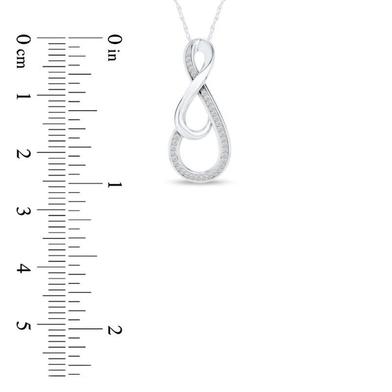 1/10ct TDW Diamond Infinity Pendant Necklace in Silver for Women