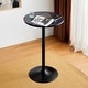 preview thumbnail 2 of 31, Glitzhome 39.5"H Modern Bistro Walnut Top Round Pub Bar Table 1-Piece Black