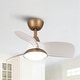 preview thumbnail 23 of 33, 28" Black Modern Dimmable LED Ceiling Fan with Light and Remote White