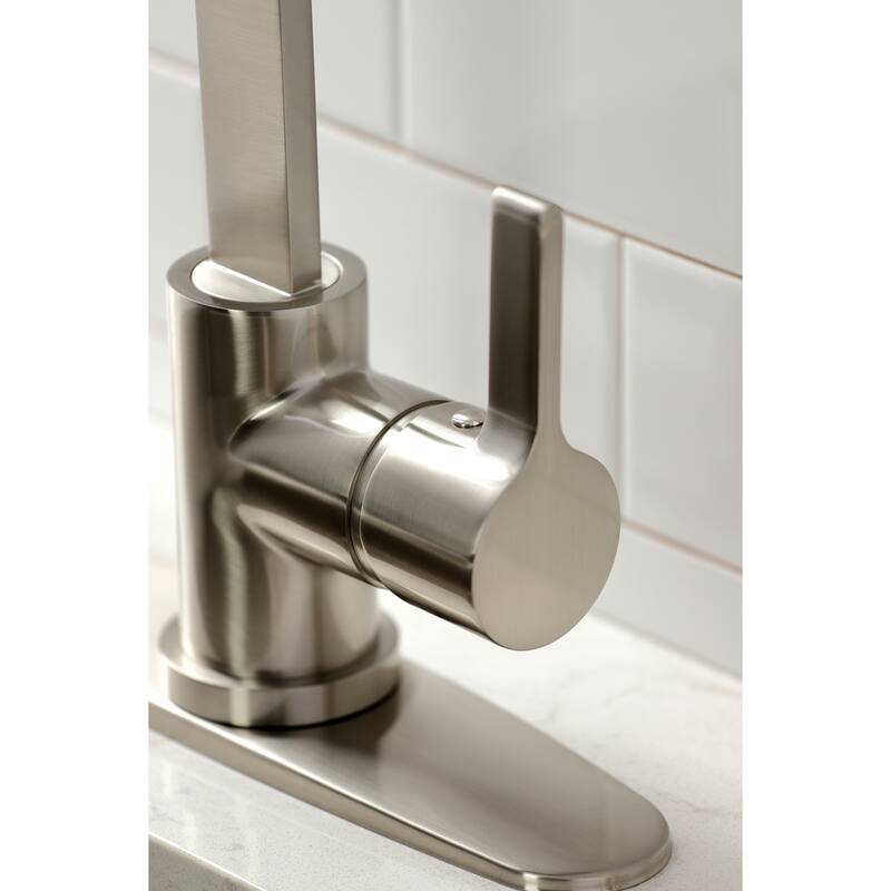 Kingston Brass Continental Single-Handle Kitchen Faucet with Brass Sprayer