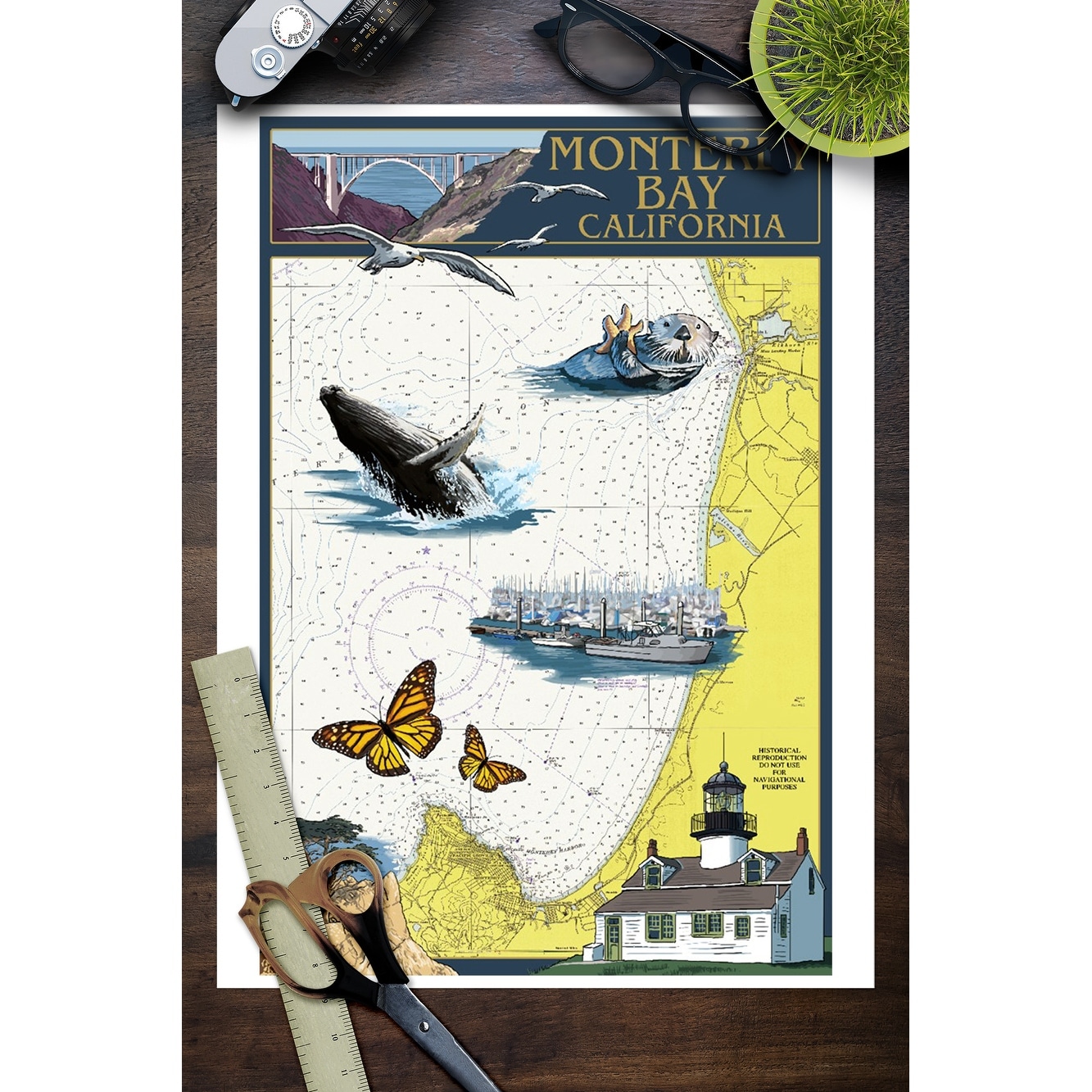 Monterey Bay Ca Nautical Chart Monarch Version Lantern Monterey Bay Ca Nautical Chart