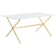 preview thumbnail 3 of 2, SAFAVIEH Treasures Brogen Gold/ White Top Accent Table - 37.4" x 21.7" x 17"