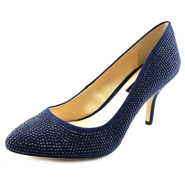 INC International Concepts Zitah3 Women W Pointed Toe Canvas Blue Heels