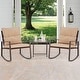 preview thumbnail 45 of 48, Pheap Outdoor Patio 3-piece Black/Brown Wicker Rocking Bistro Set by Havenside Home