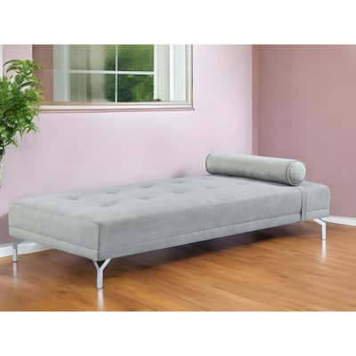 HomeRoots 74" Gray Velvet Sofa And Toss Pillow With Black Legs - 74