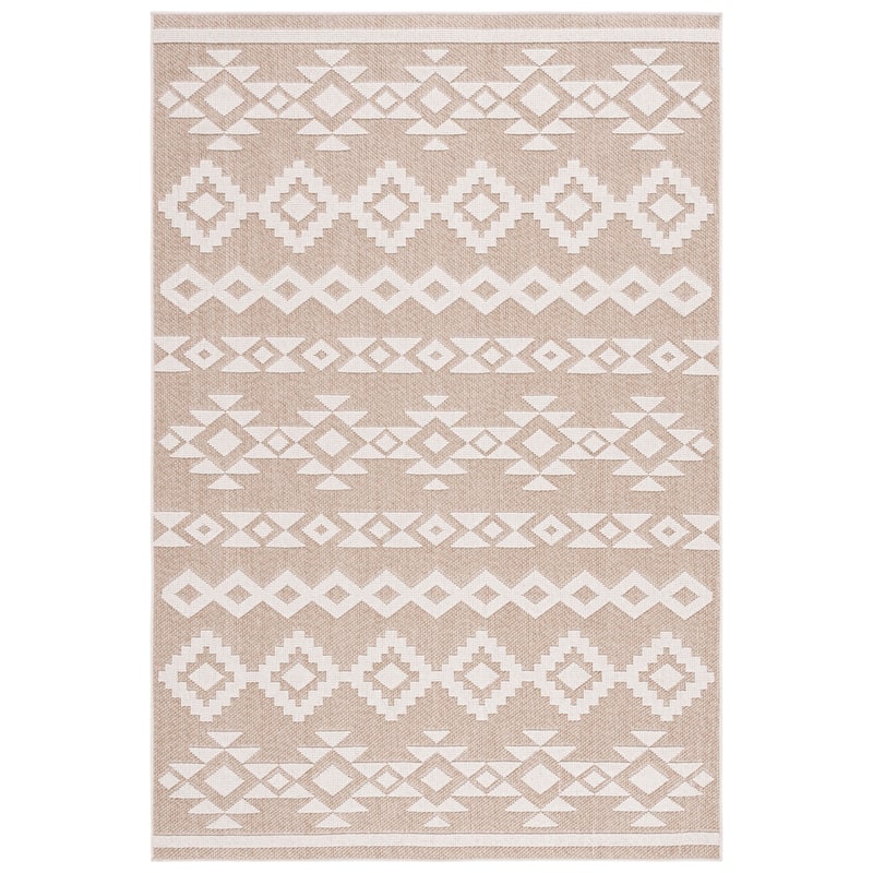 SAFAVIEH Global Kerttu Indoor/Outdoor Waterproof Rug - 9' x 12' - Beige/Ivory