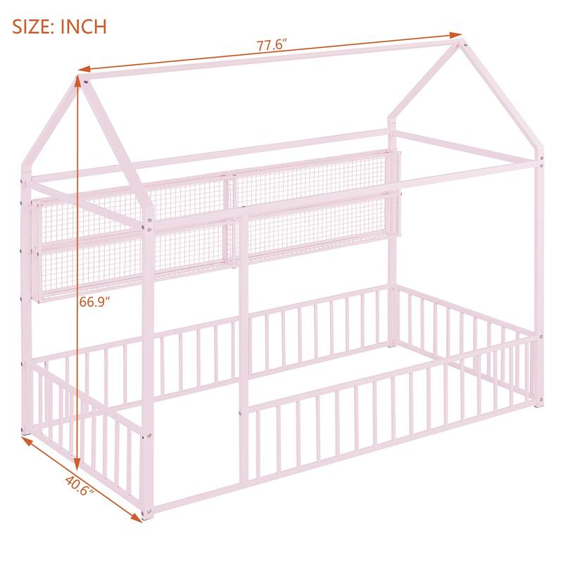 Montessori Floor Bed Wooden House Bed Playhouse for Kids
