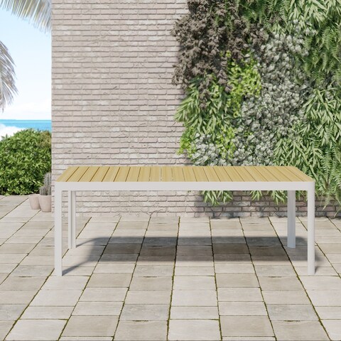 Amazonia Portew Outdoor Patio Dining Table - Wood and Aluminum