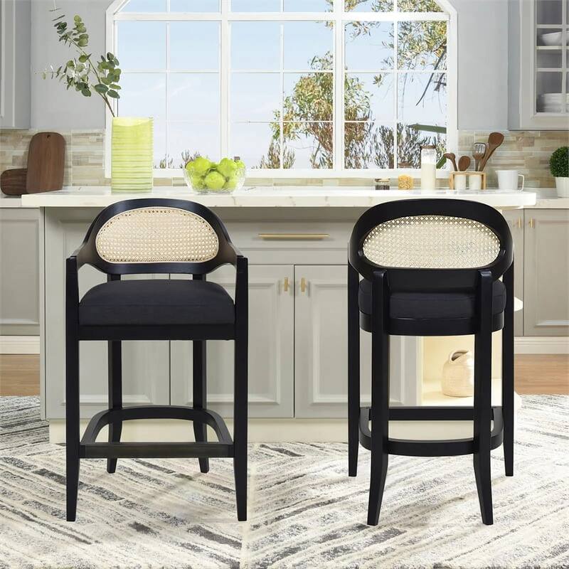 Mid Century Modern Cane Back Bar Stool