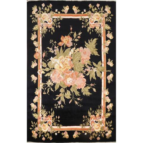 Vegetable Dye Wool/ Silk Aubusson Oriental Area Rug Handmade Carpet - 6'9" x 9'10"