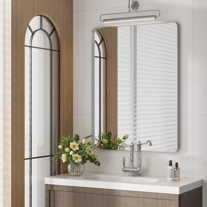 Wall Mirror Vanity Mirror Bathroom Mirror with Round Corner (1 Piece)