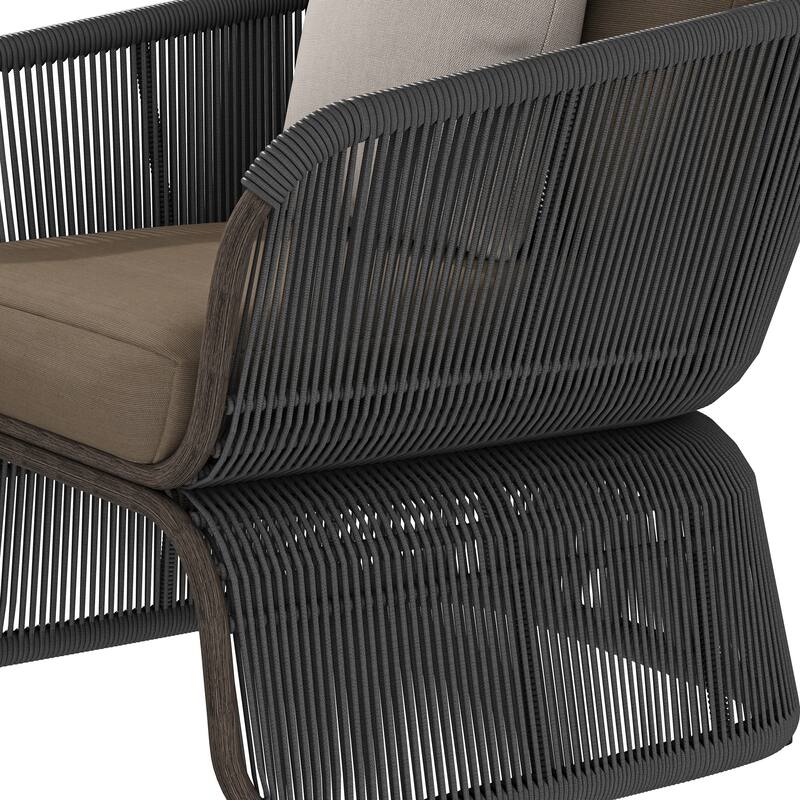Corvus Ida Outdoor Wicker Club Chair with Sunbrella Cushion and Pillow