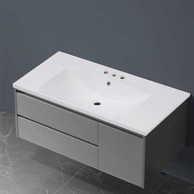 Topcraft Resin Bathroom Vanity Sink Top with Overflow - 36"