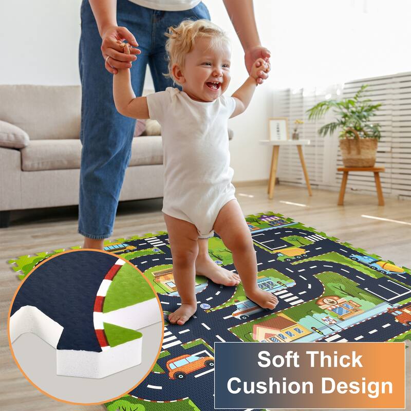 Sorbus Foam Playmat for Kids - Traffic Play Mat for Babies (12 Tiles)