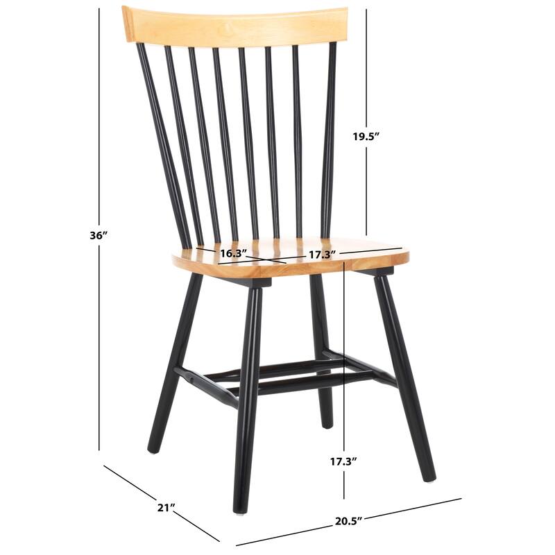SAFAVIEH Home Parker 17-inch Side Chair [SET of 2]. - 21Wx21Dx36H - Natural/Black.