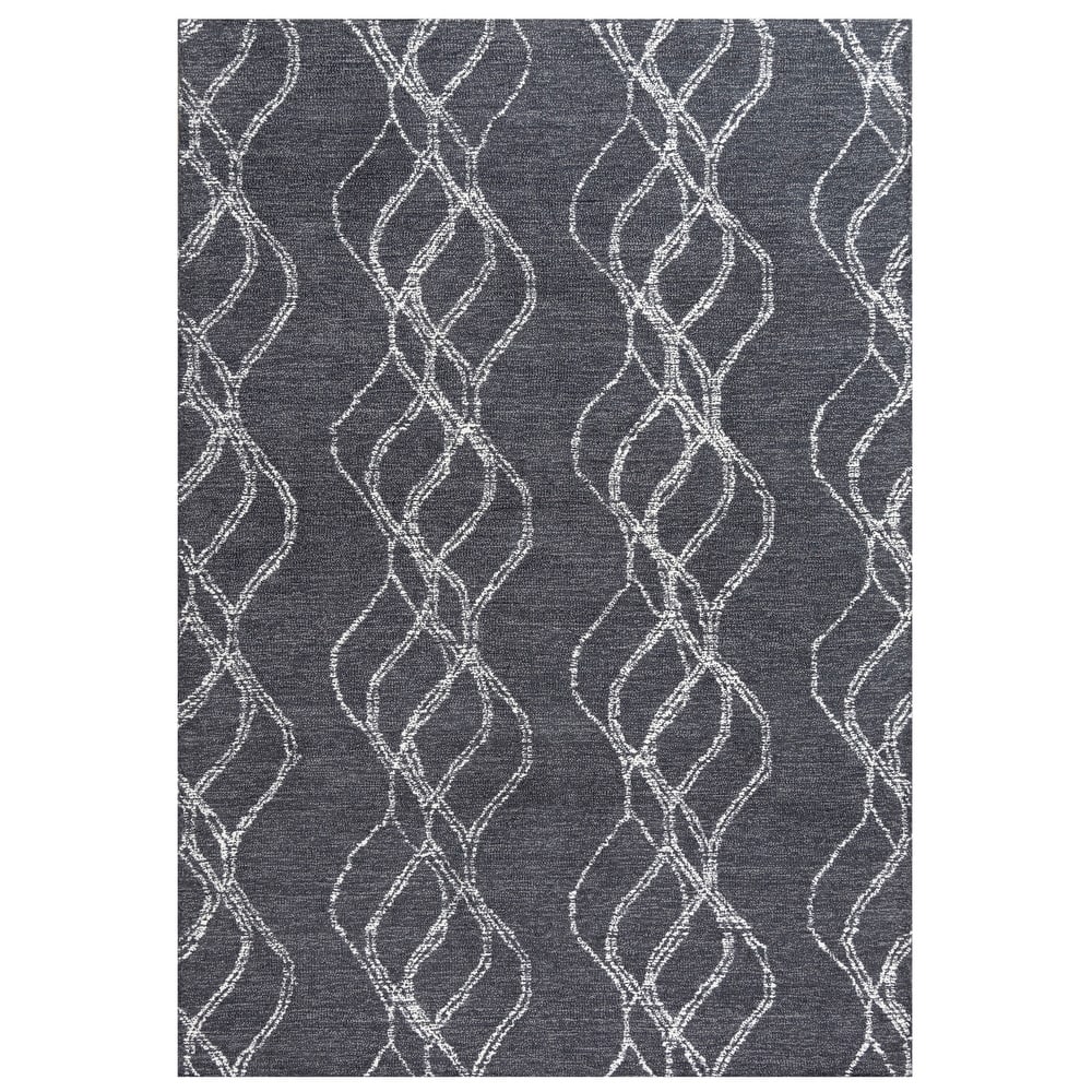Alora Decor Wondrous Grey Hand-tufted Wool Rug