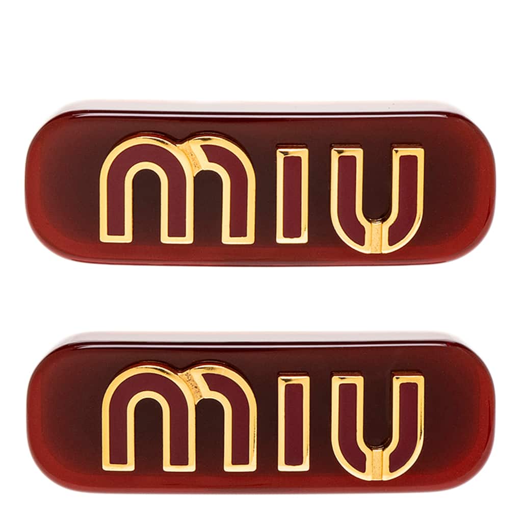 Miu Miu Plexiglass and Metal Hair Clips, Set of 2