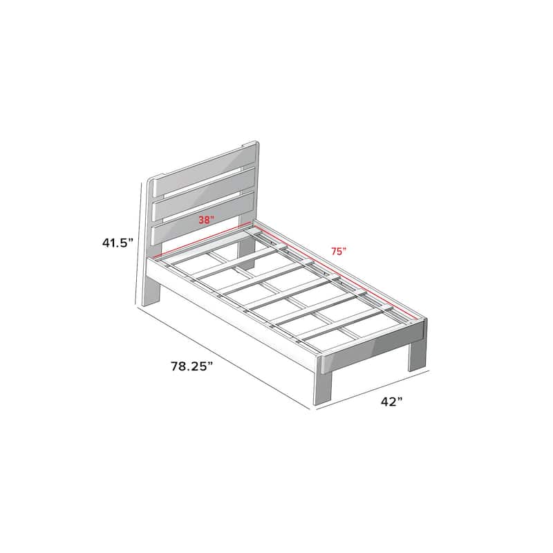 Max and Lily Farmhouse Twin Bed with Plank Headboard and Storage Drawers