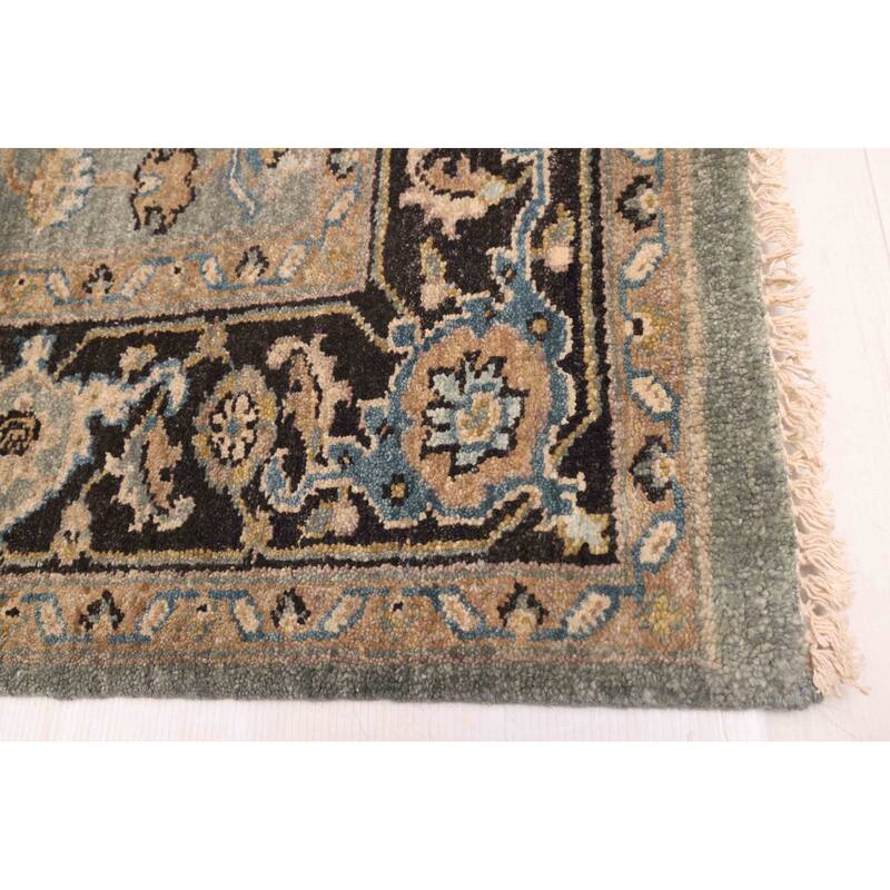 ECARPETGALLERY Hand-knotted Finest Agra Jaipur Teal Wool Rug - 7'8 x 9'8