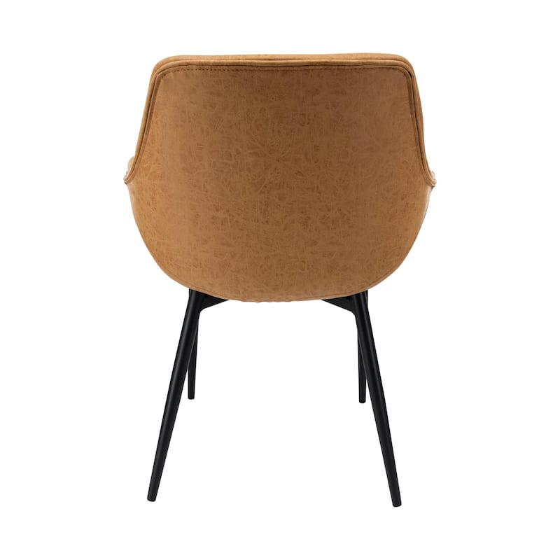 Markley Leather Dining Chair with Iron Legs Set of 4 Modern Accent Armchair