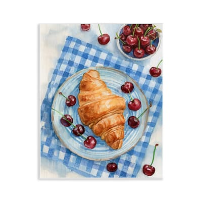 Stupell Cherries & Croissant Breakfast Wall Plaque Art Design By Lil' Rue