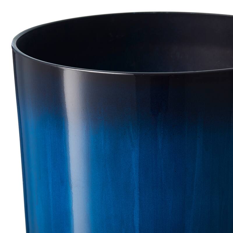 Glitzhome 23.5"H Set of 2 Oversized Gradient Blue/Green Tall Plastic Planter