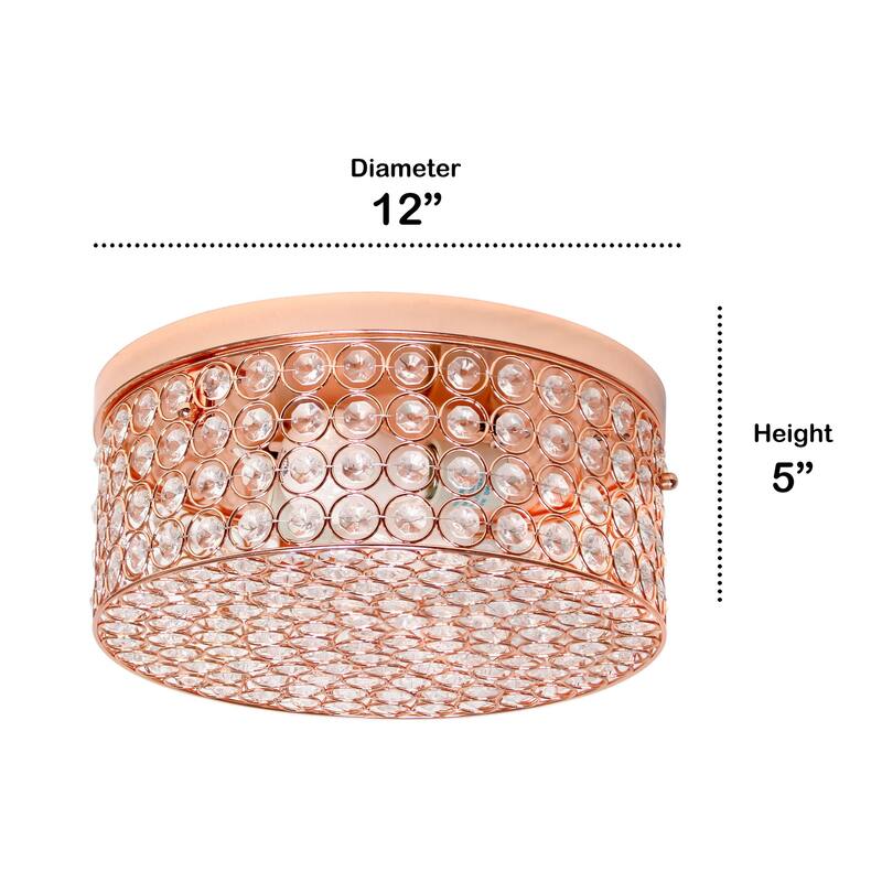 Round Flush Mount Light Fixture 12 Inch, 2 Light Gold Ceiling Light for Hallway Bedroom