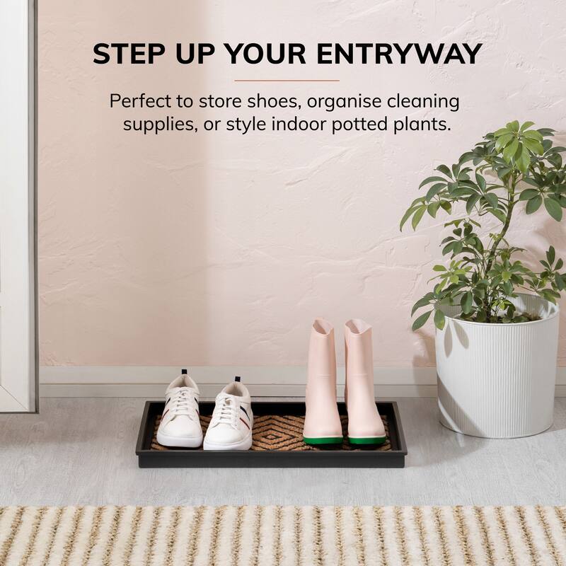 Jani Natural & Recycled Rubber Boot Tray with Diamond Coir and Rubber Insert
