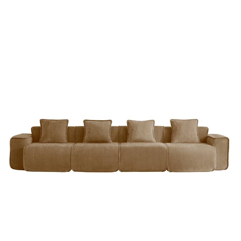 GDFStudio - Modular 4-Seater 138.58" Boneless Velvet Sofa