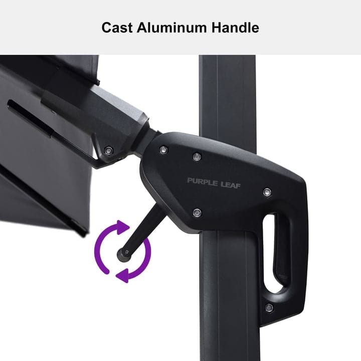 PURPLE LEAF 9 x 12 ft Left-right Tilting Patio Cantilever Umbrella with 360-degree Rotation