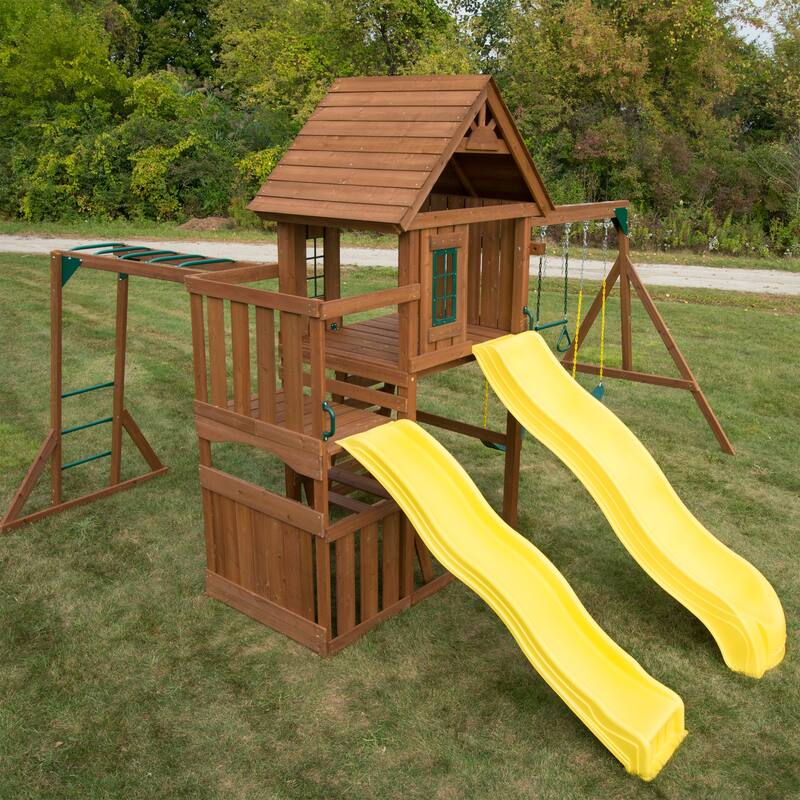Swing-N-Slide Timberview Wooden Outdoor Swing Set