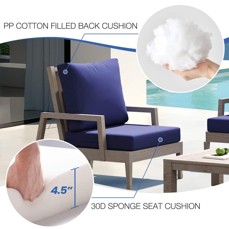 24''x24'' Outdoor Patio Seat Cushion Set with Removable Cover