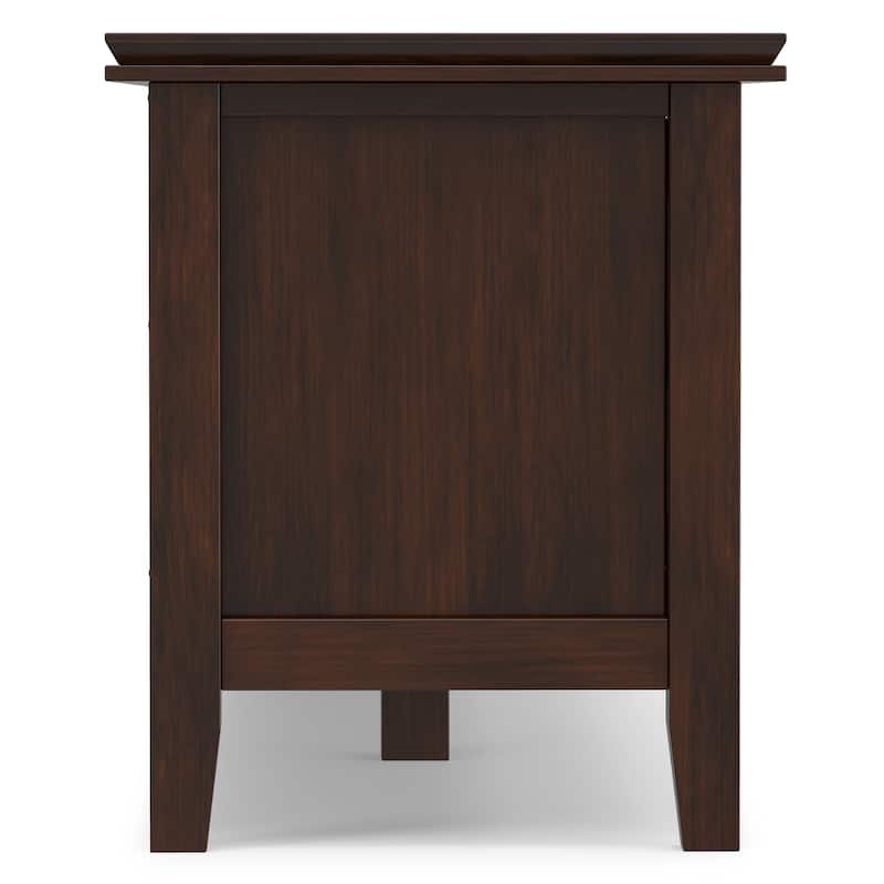 WYNDENHALL Stratford SOLID WOOD 72" Wide Transitional TV Media Stand in Russet Brown For TVs upto 80" - 16.5" D x 72" W x 20" H