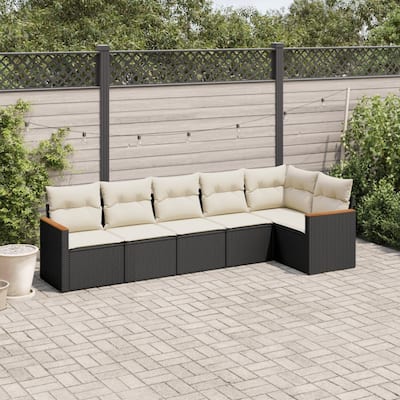 vidaXL Garden Sofa Set Black