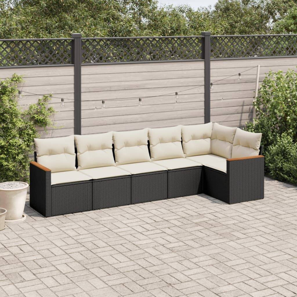 vidaXL Garden Sofa Set Black