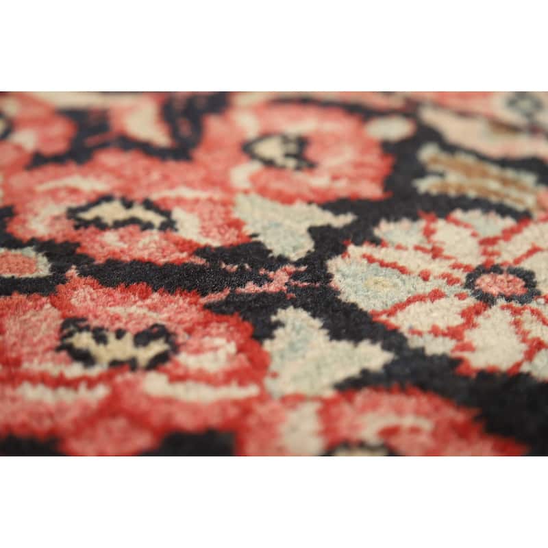 Hand Knotted Oriental 100% Wool Carpet Traditional All-Over Red Mahal Area Rug - 12' 8'' X 9' 6''