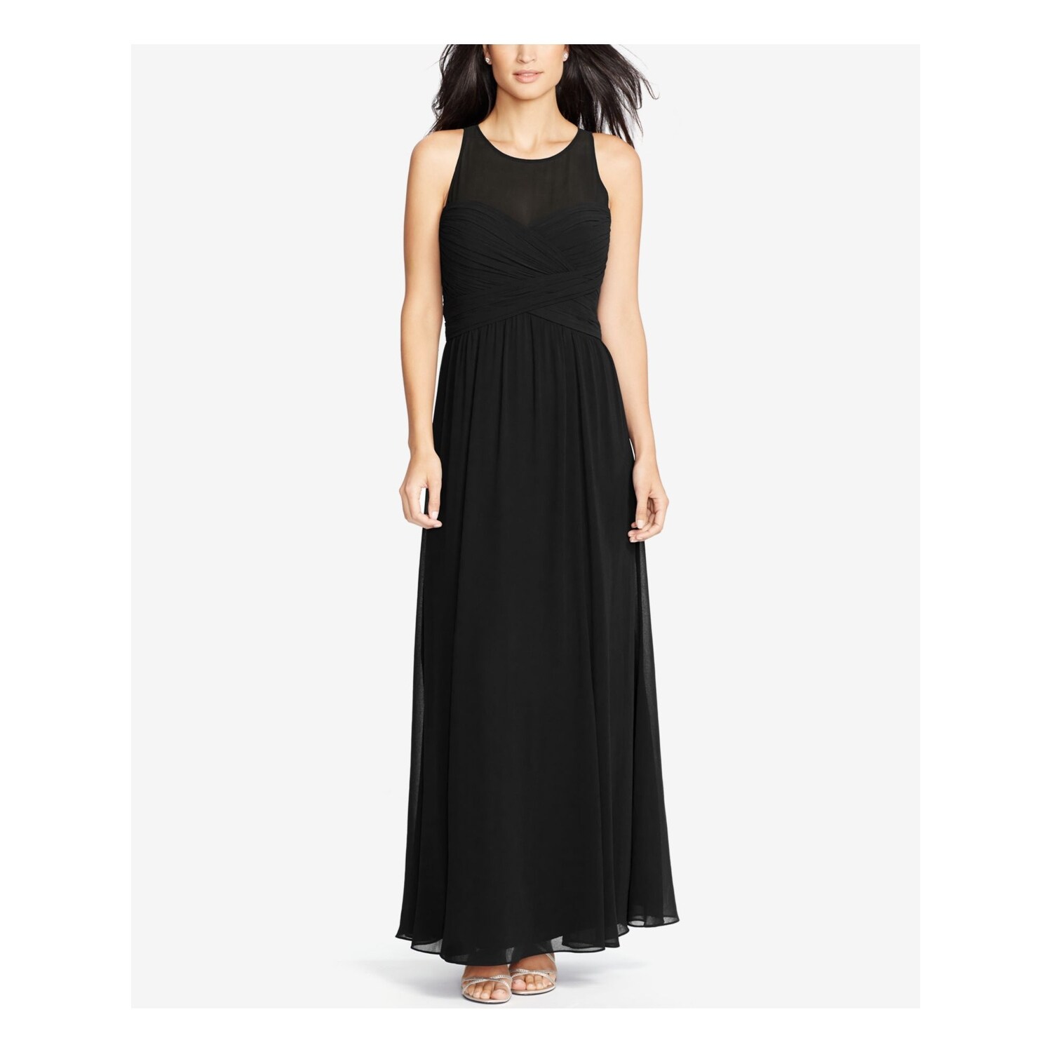 black empire waist gown
