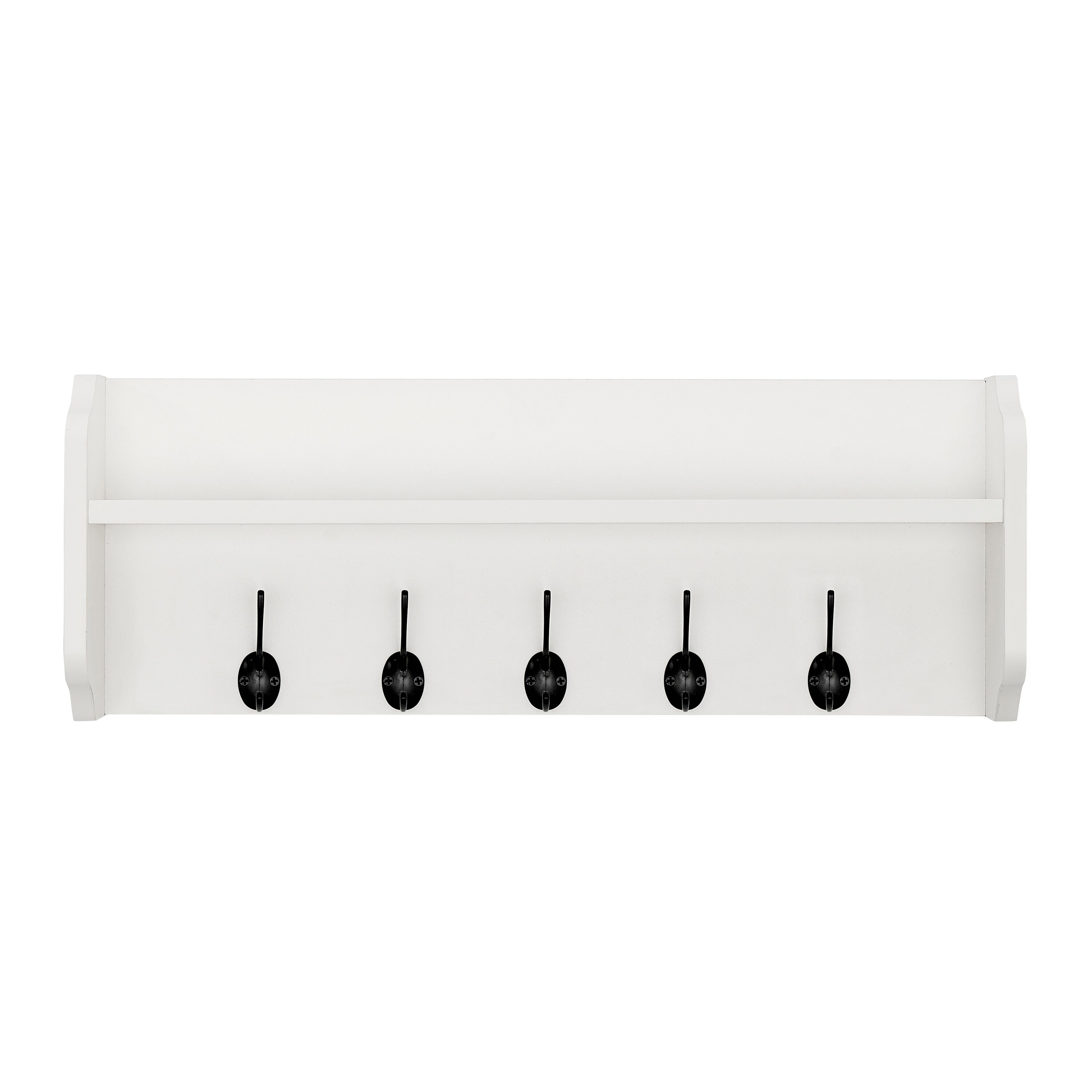 Danya B. Entryway Floating Utility Wall Shelf with Hooks