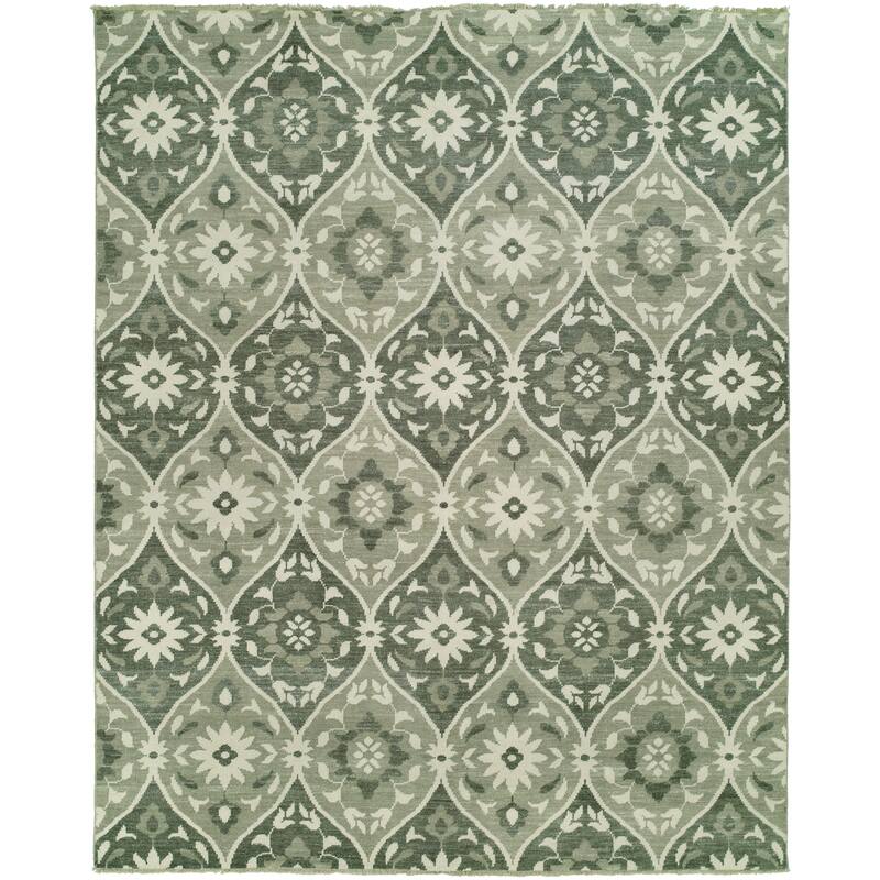 Transitional Multi-Colored Hand-Knotted Wool Area Rug - 2' x 3' - Multi-Colored