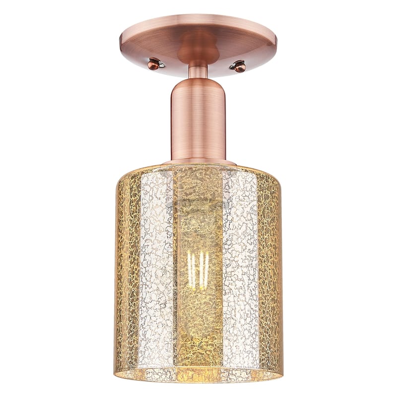 Innovations Lighting 716-1C-11-5 Cobbleskill Semi-Flush Cobbleskill 5" - Antique Copper / Mercury