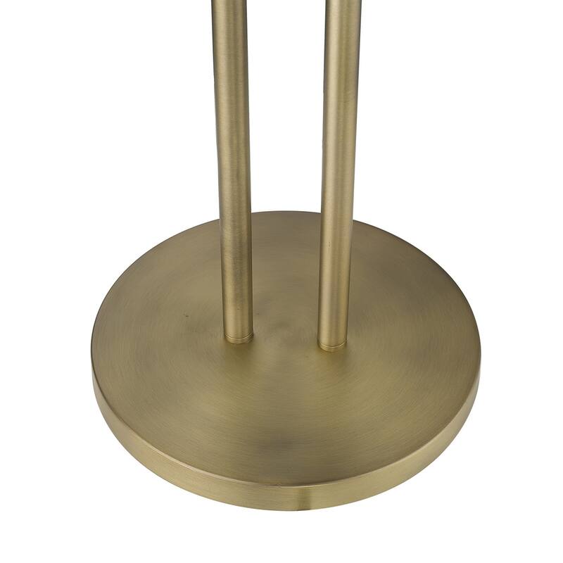 HomeRoots 63" Brass Two Light Torchiere Floor Lamp - 10