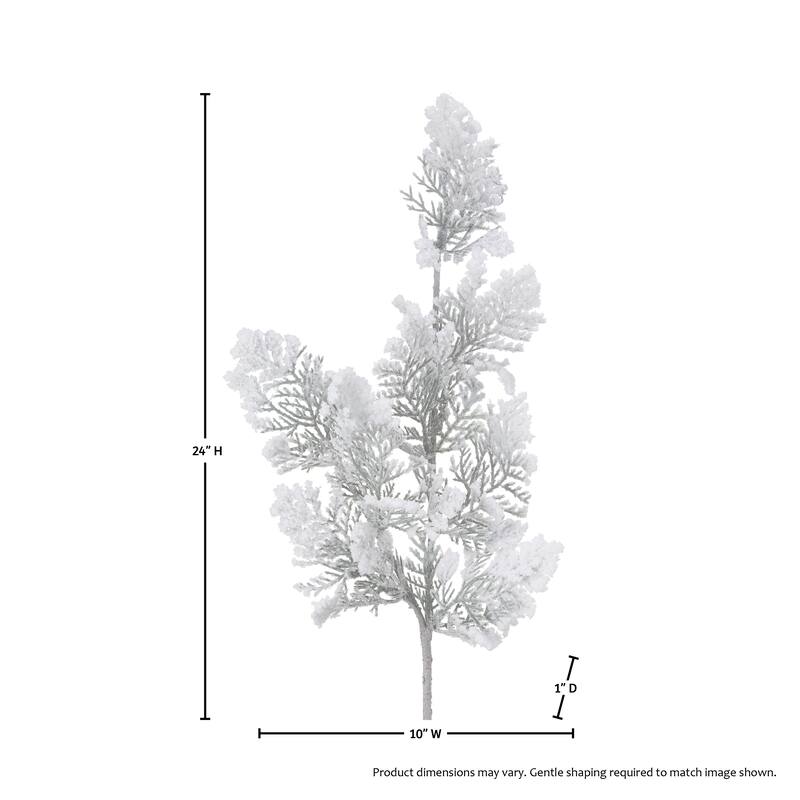 24" Snowy Acadia Cedar Spray