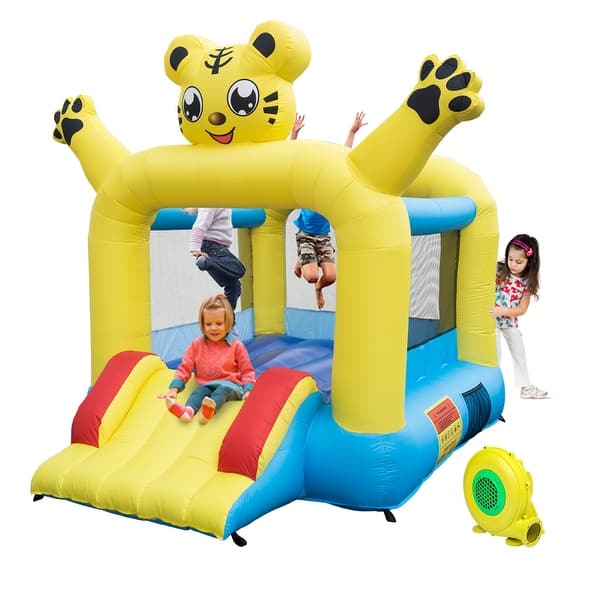 Waarneembaar Fokken anker Global Pronex Inflatable Bounce House Jumping Bouncy Castle House with  Slide and Air Blower for Kids-Multi Color - 83"x106"x95" - Overstock -  34027577
