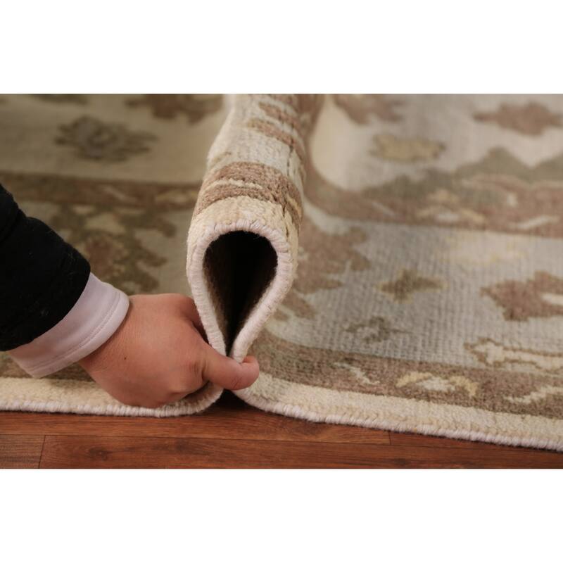Earth Tone Oushak Indian Area Rug Hand-Knotted Wool Carpet - 8'0"x 10'2"