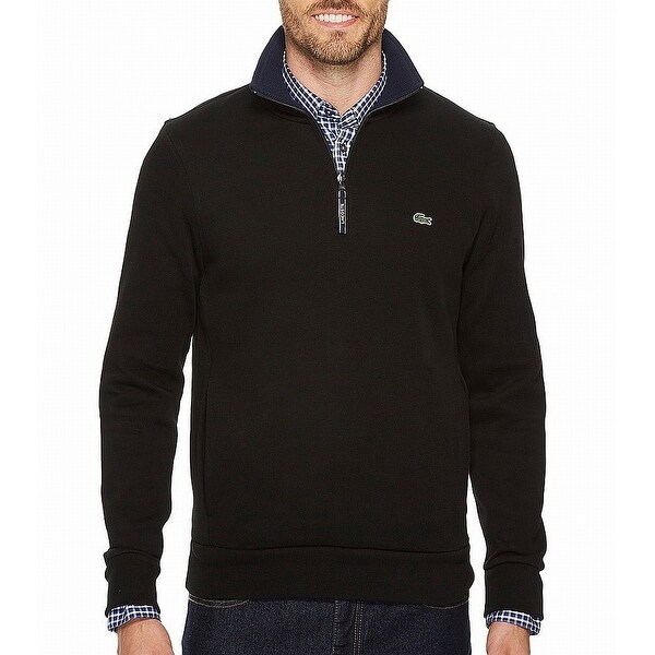 lacoste quarter zip knit sweater